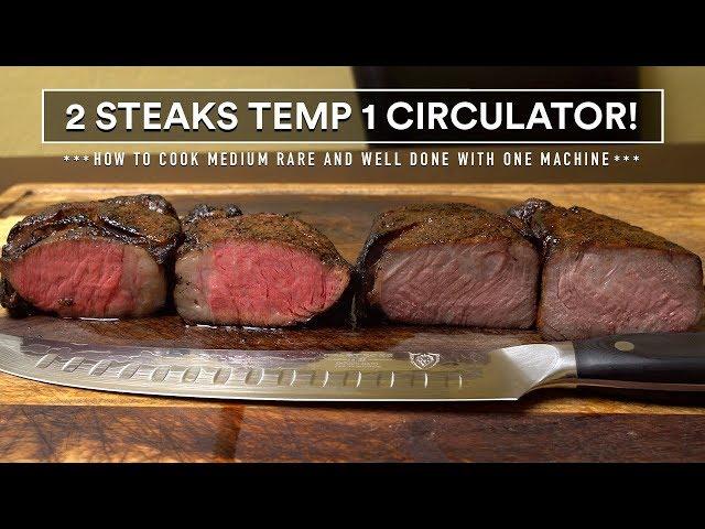 2 STEAKS Temp 1 CIRCULATOR - Well Done and Medium Rare in 1 Sous Vide Machine