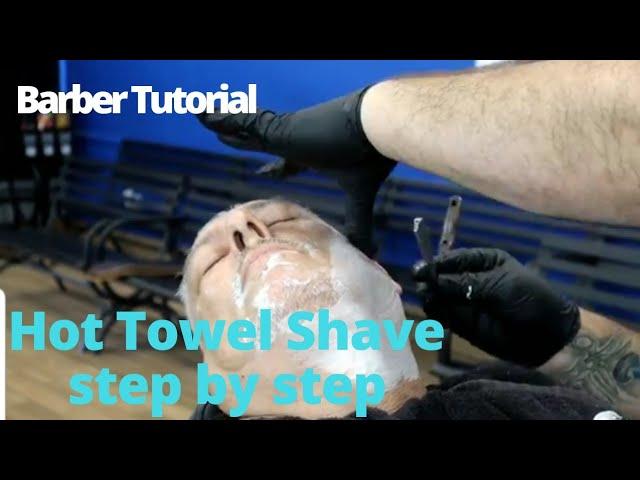 Full Barber Tutorial/ Hot Towel Shave / in realtime