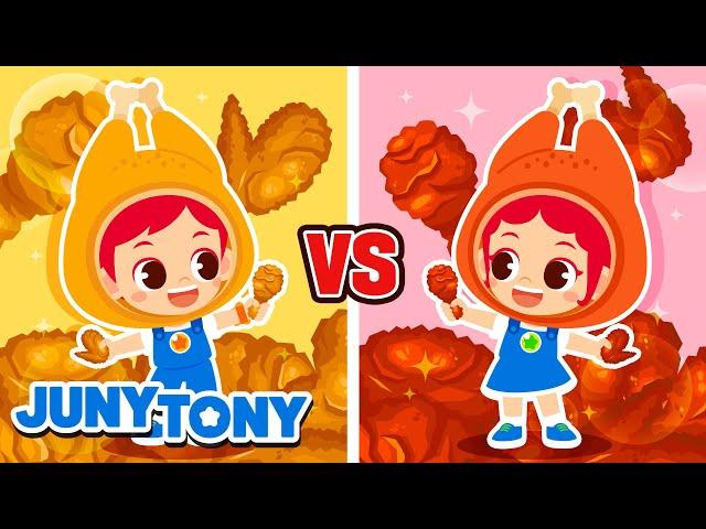 Fried Chicken vs. Seasoned Chicken  | VS Series | Food Song | Funny Kids Songs | JunyTony