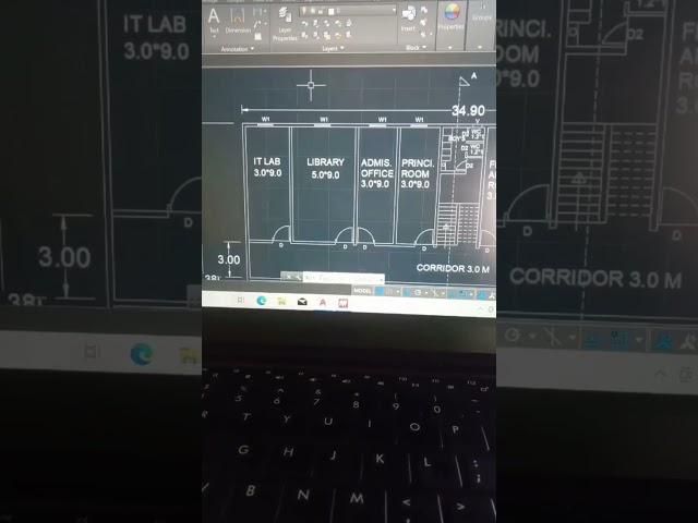 Plan and elevation Area statement for College building | Autocad Layout | Planning