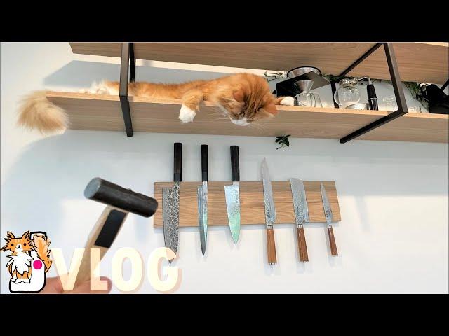 New Kitchen & Magnetic Knife Holder (DIY vlog)