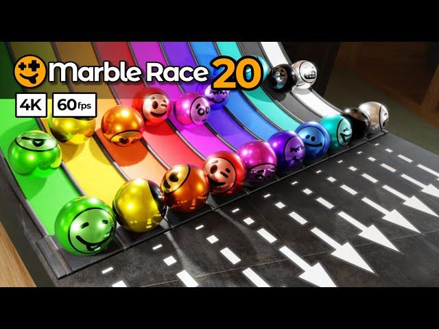 Marble Races: Championship 20  | #marblerace #marblerun #marbles #blender #animation #60fps