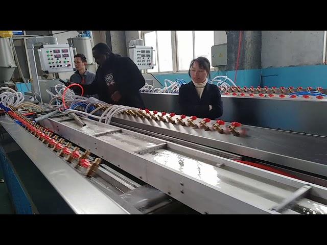 PE foam profile making machine video (Sophie 0086 15063923327)