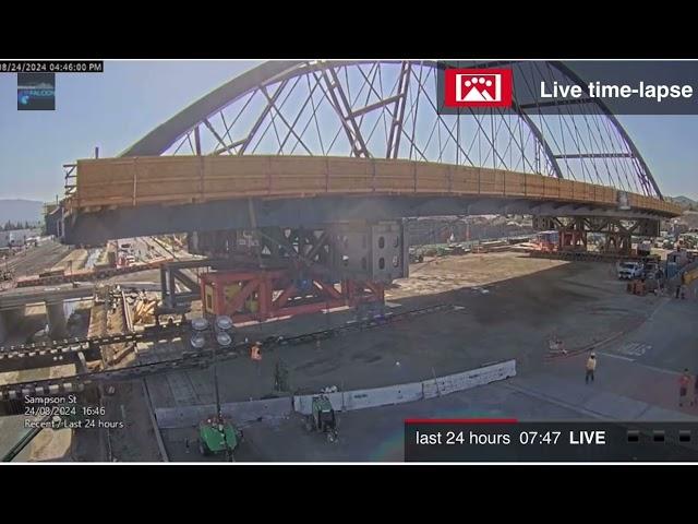 City of Corona, Ca - McKinley St Bridge moving into place