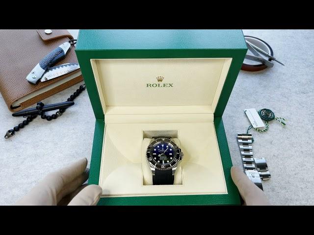 ROLEX SEA DWELLER DEEPSEA D BLUE James Cameron Ref 116660 on Rubber B strap - UNBOXING