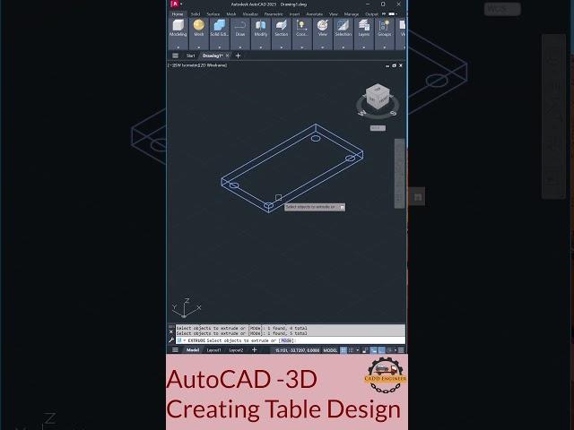 Quick Table Design in AutoCAD 3D | Easy Tutorial #AutoCADShorts