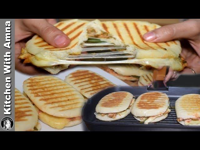 Chicken Panini Sandwich Recipe - Italian Cheese Sandwich Recipe - Kitchen With Amna