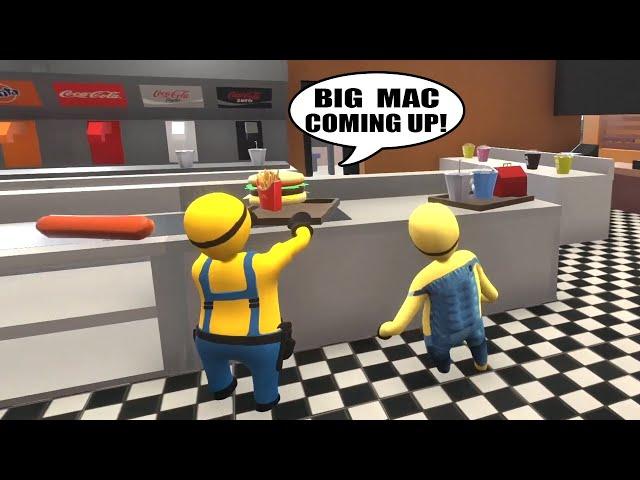 MINIONS WORKING AT McDONALDS in HUMAN FALL FLAT