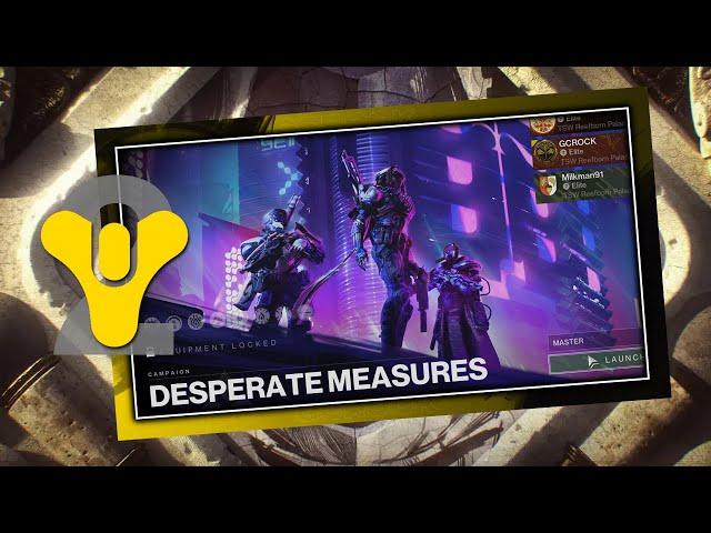 Desperate Measures Master Difficulty All Champions and No Wipes! | Destiny 2 Master of Survival