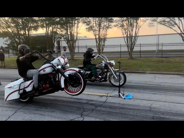 I TOOK MY built roadking Harley Davidson street racing || and this happen 