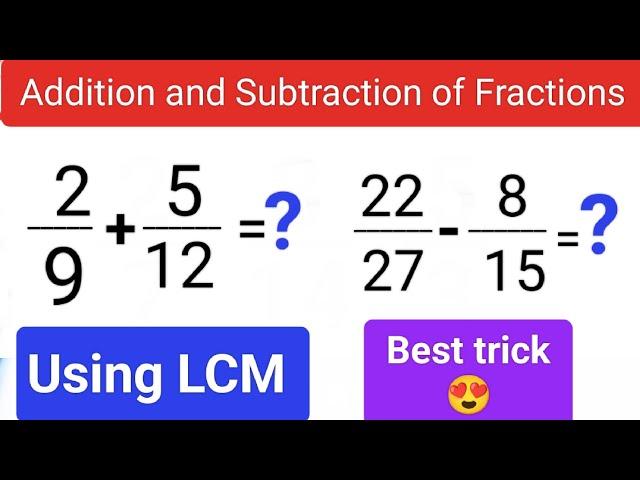 How to find LCM and solve fractions| lcm | least common multiple | how to add subtract fractions