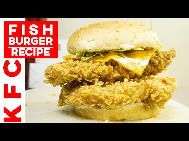 Fish Burger Recipe | KFC Crispy Fish Burger | Kun Foods