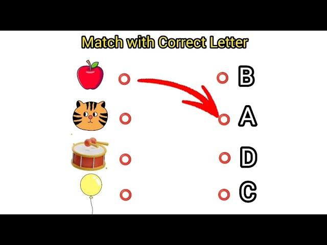 English Worksheet For Kids | Match Pictures with Correct Letter #education #kids #learning #english