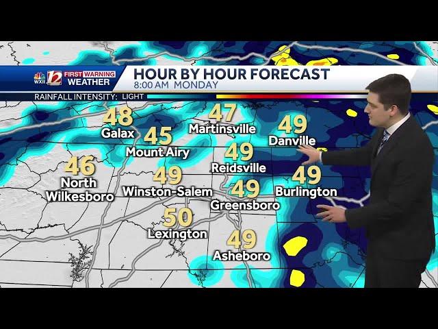 WATCH: Rainy start to Monday, drier in the afternoon