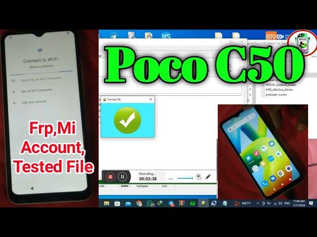 Poco C50 Frp Bypass Sp Flash Tool || Mi Account Unlock 1Click Safe Way With Sp Flash Tool