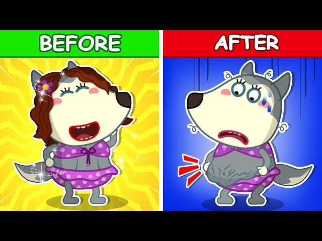 Don't Be Sad! Mommy Wolf Before And After Having Baby | Funny Cartoons For Kids