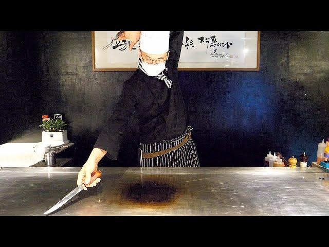 amazing skill! teppanyaki steak master - korean street food