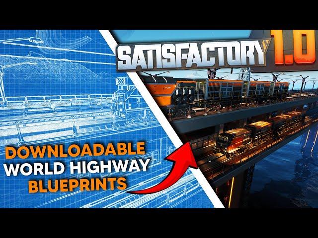 The "MEGA" Train Highway Blueprints in Satisfactory 1.0