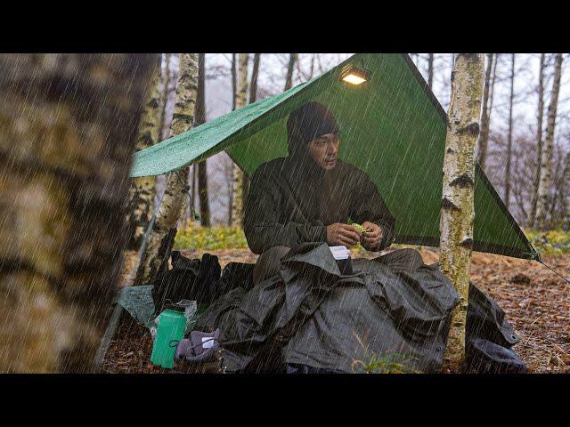 Solo wild camping in the rain [ASMR]