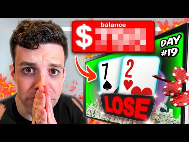 INSANE SESSION!! Restarting My Poker Career at $0 - Day 19