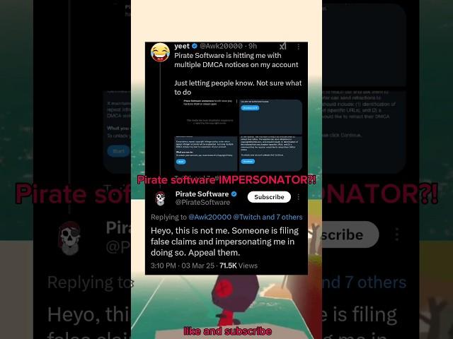 Pirate Software INPERSONATOR DMCA Dram | #drama
