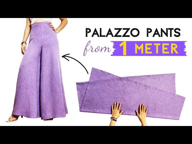 Very Easy Palazzo Pants Cutting and Stitching from Only 1 Meter | Loyce DIY sewing