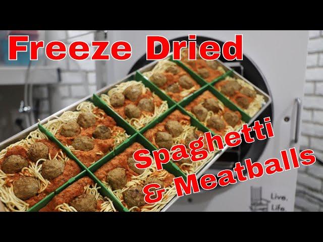 Freeze Dried Spaghetti & Meatballs -- Perfect Portions Using the Tray Dividers