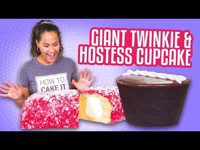 GIANT LUNCH BOX TREATS! Hostess Cupcake & Raspberry Twinkie | How To Cake It