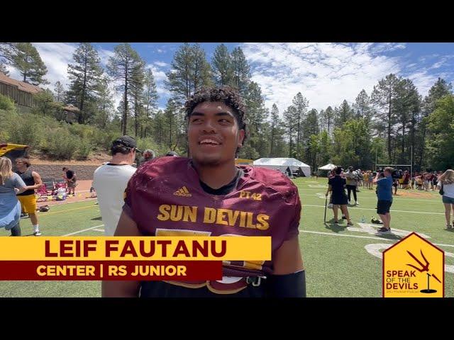 ASU center Leif Fautanu after the Camp T scrimmage