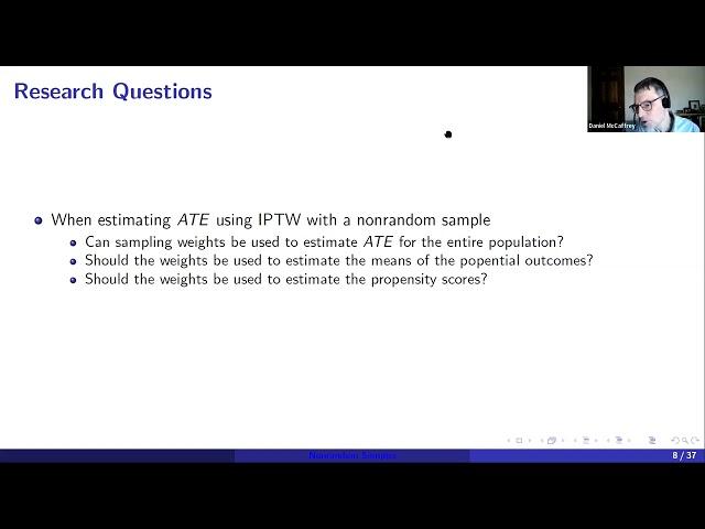 Daniel McCaffrey: Nonrandom Samples and Causal Inference