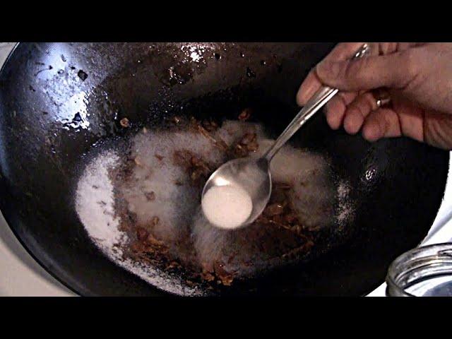 How To Clean And Restore A Burnt Wok   (Seasoning A Carbon Steel Wok)   How To Make A Wok Non-Stick