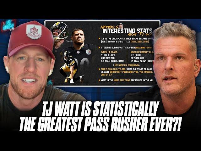 TJ Watt Is Statistically The Greatest Pass Rasher In NFL History Already?! | Pat McAfee Reacts