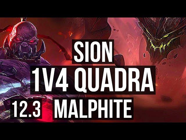 SION vs MALPH (TOP) | 1v4 Quadra, 7 solo kills, Legendary, Rank 12 Sion | BR Grandmaster | 12.3