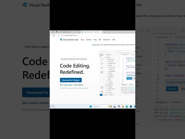 how to install vs code editor in windows 11 in hindi | #shorts |