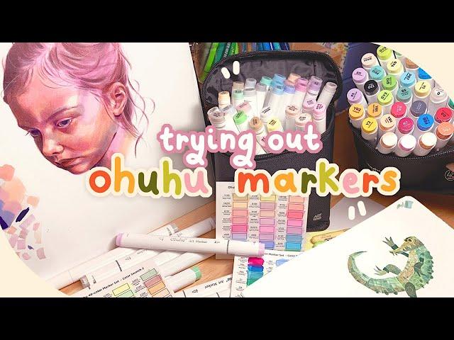 Testing out Ohuhu Markers | Portrait drawing and collaging!