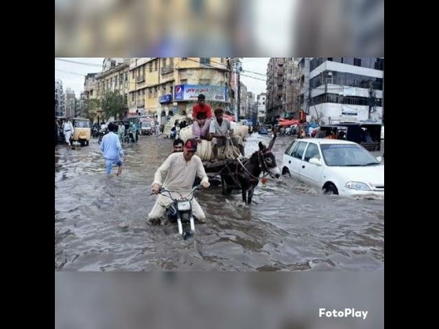 Karachi rain in road.                          funny  video