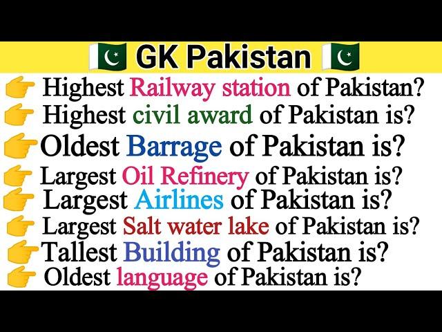 Coolest, Hottest, Longest, Smallest questions in GK Pakistan|Gk Pakistan Mcqs|Pak study|Hub of iQ Gk