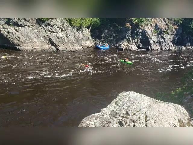 Swimming in rapids in Carlton, MN