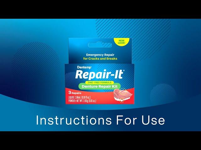 Dentemp Repair-It Instructions for Repairing Dentures