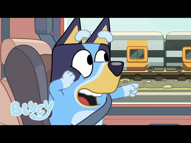 Train Race!    | Bluey Season 2 Highlight - Road Trip | Bluey