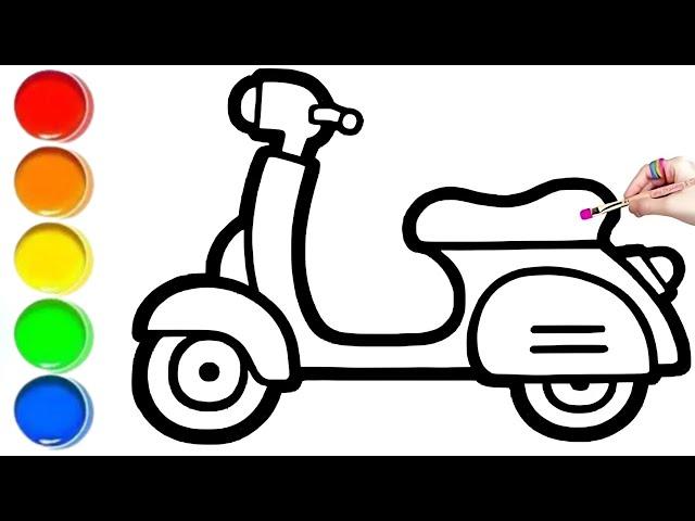 Scooter Drawing, Painting And Colouring For Kids & Toddlers