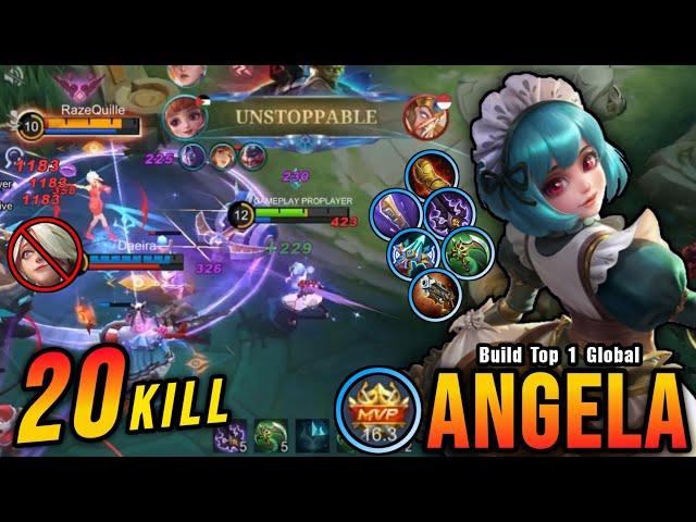 20 Kills!! Angela with Marksman Build 100% Deadly!! - Build Top 1 Global Angela ~ MLBB