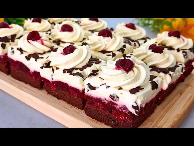 The BEST cherry cake I have ever eaten! HOW to make a Creamy cake that melts in your mouth.