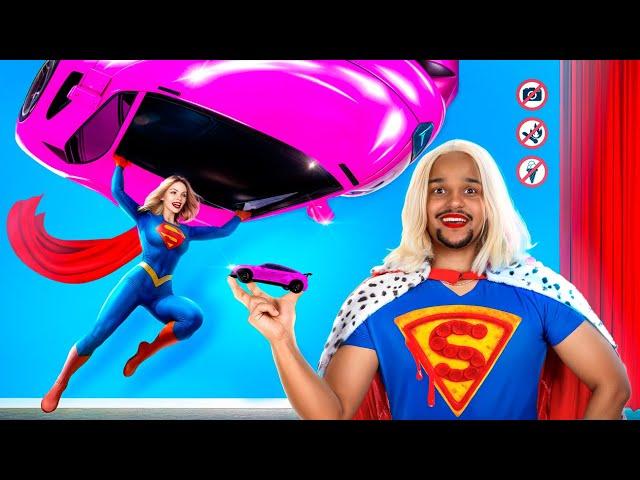 The Epic Superhero Challenge: Fake vs Real Superhero in the Movies! Superman vs Gwen Stacy!