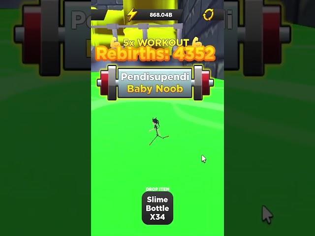 Sewer Area Failed Rebirth Trick on Roblox Strongman Simulator #shorts