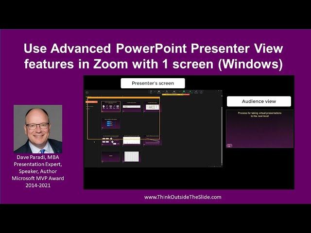 Use Advanced PowerPoint Presenter View features in Zoom with 1 screen (Windows)