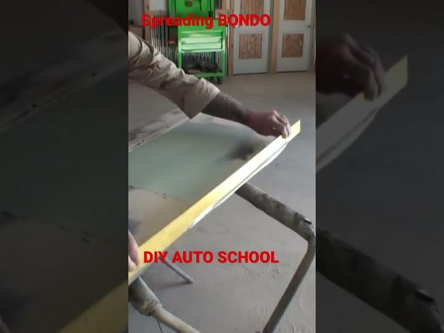 SPREADING BONDO #car #diy #howto #carpainting #myfriendpete #diyautoschool #extreme #100  #youtuber