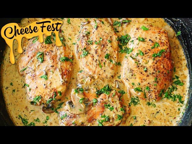 creamy garlic chicken breast with mushrooms recipe  | creamy garlic chicken breast | Luv4FoodNTravel