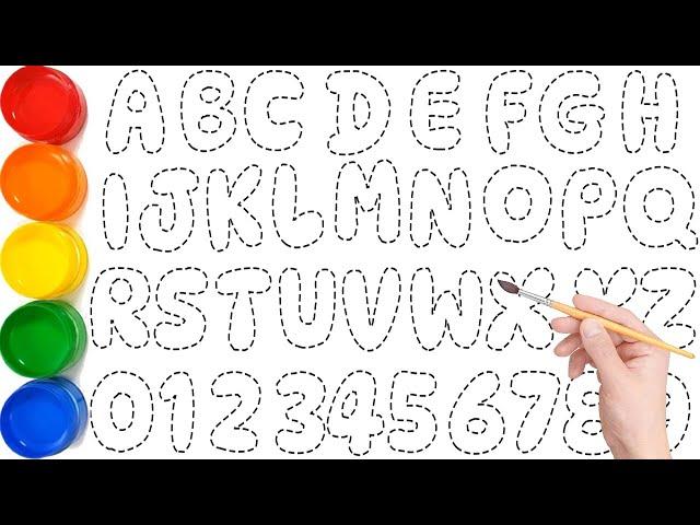 ABCDEFGHIJKLMNOPQRSTUVWXYZ || 1234567890 || How to Draw and Paint ABC & 123 for Kids || KS ART