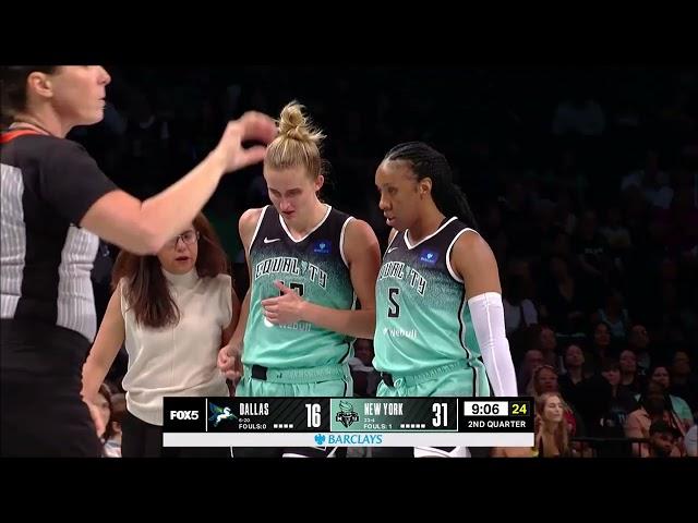  Fiebich INJURES RIBS after hard screen, did not return | New York Liberty vs Dallas Wings WNBA